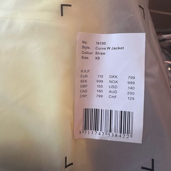 NWTs RAINS Yellow Raincoat Curve Jacket Size XS - Picture 8 of 8